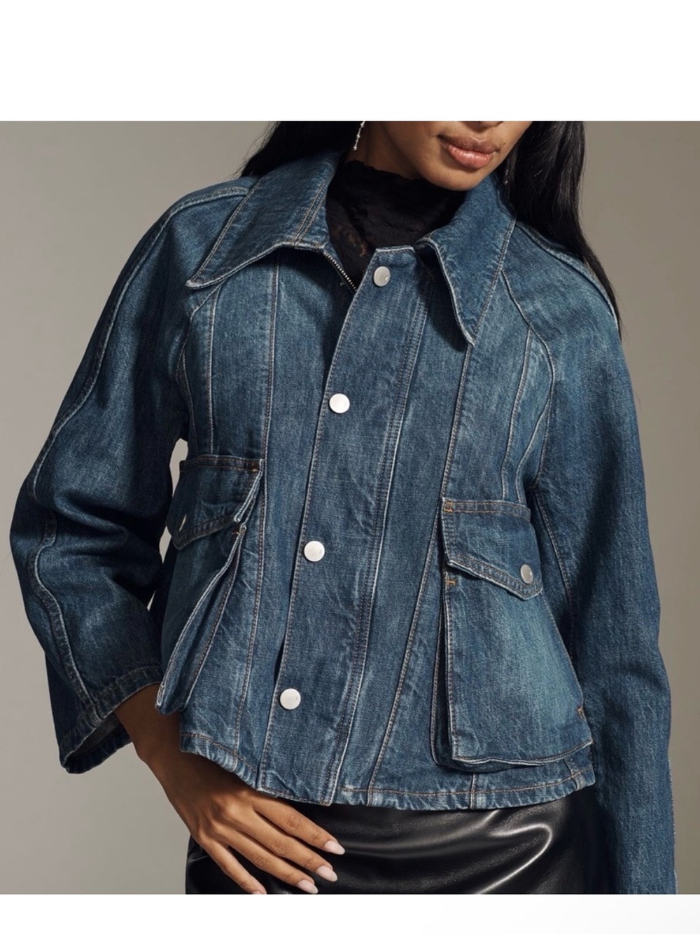 Anthropologie Pilcro Denim Swing Jacket XXL